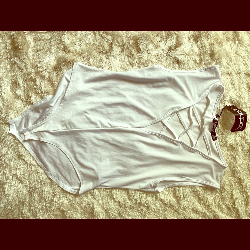 White silk like bodysuit